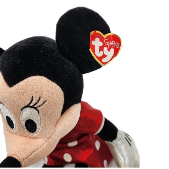 Ty Beanie Buddy Disney Minnie Mouse 16" Plush Sparkle Minnie Red Dress 2017 - Picture 3 of 4